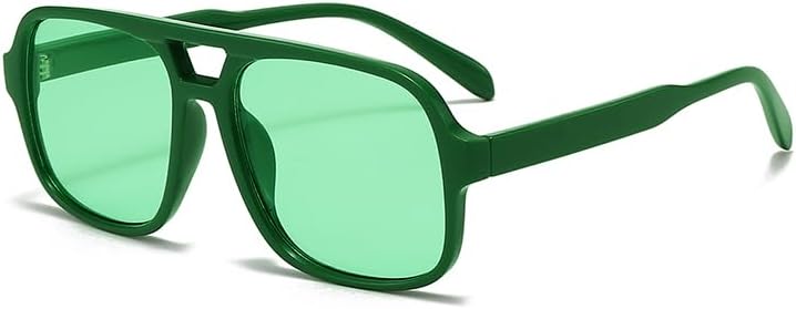 Breaksun Retro Aviator Sunglasses for Women Men Trendy Classic 70s Square Green Aviator Sun Glasses Vintage Shades - Image 1